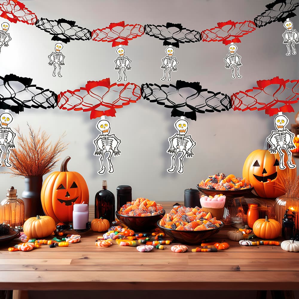 Skeletguirlande 15 × 200 cm