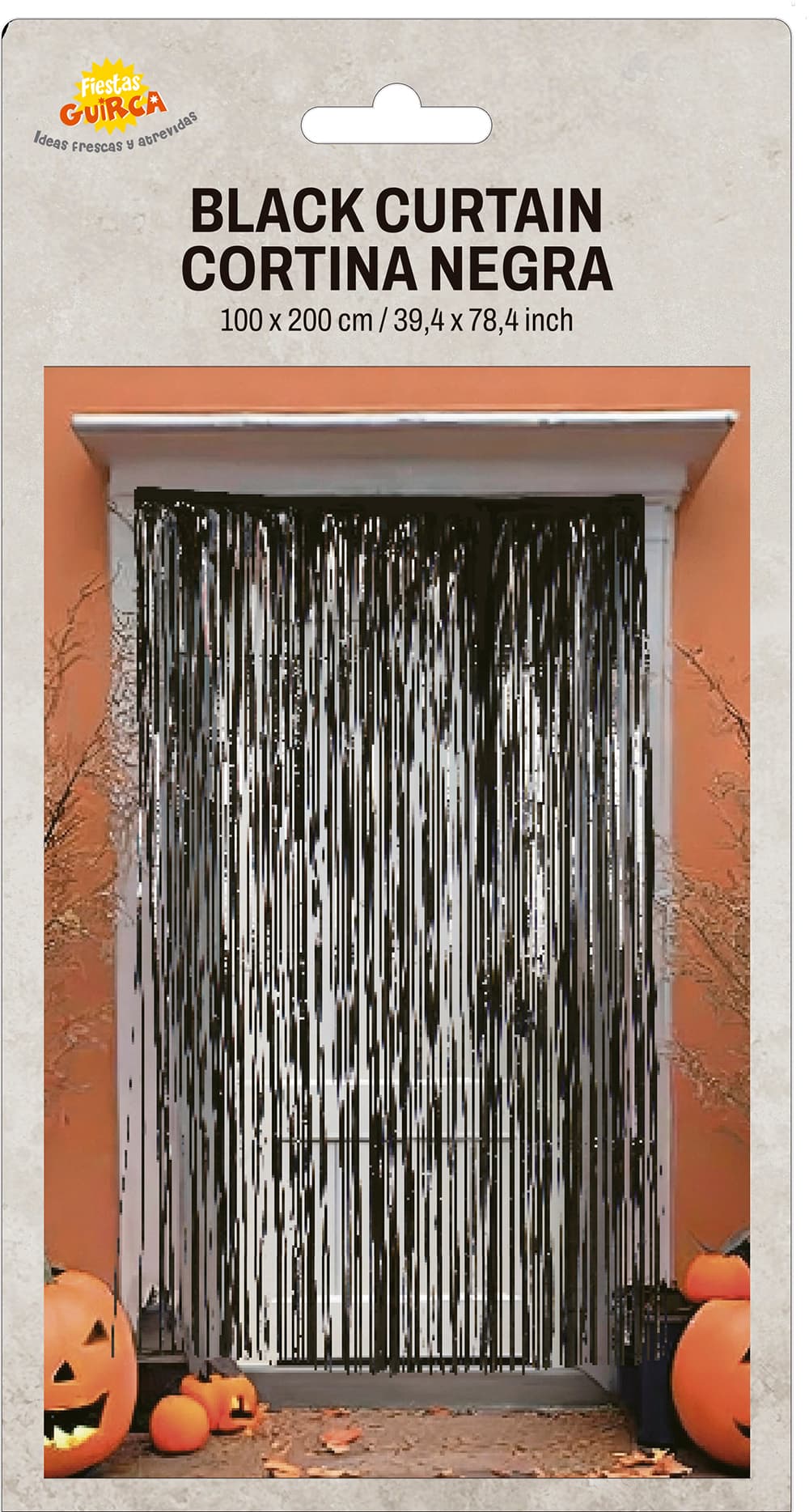 Sort dørforhæng, PVC, 100 × 200 cm