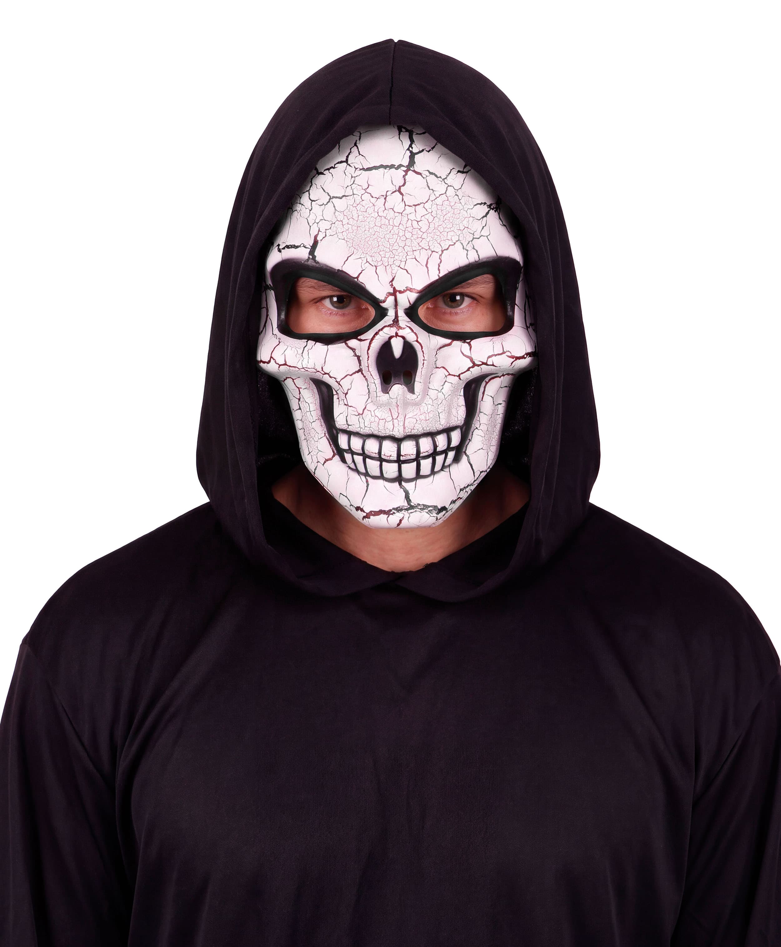 Kraniemaske, PVC, hvid og rød