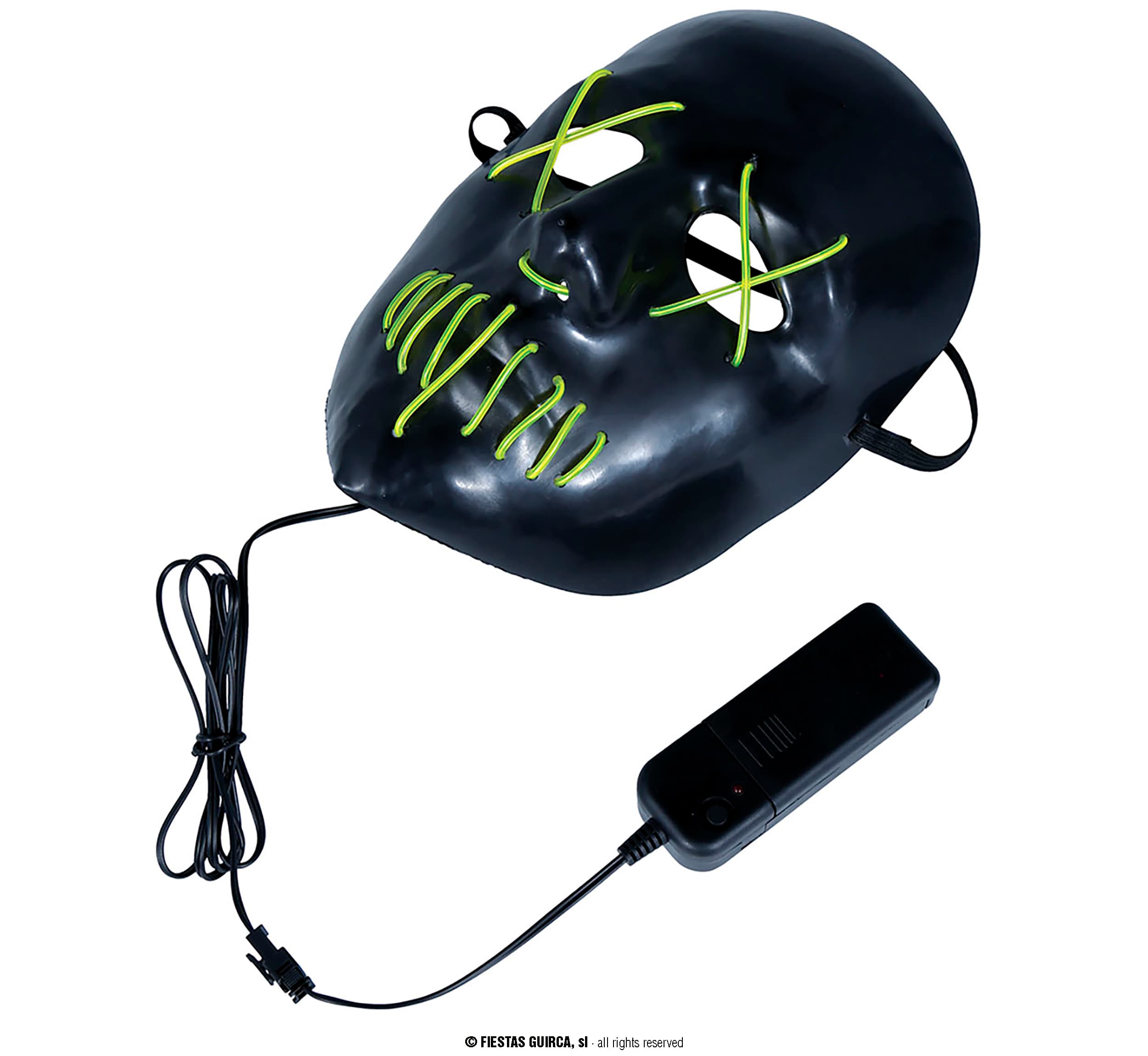 Sort maske med lys, PVC