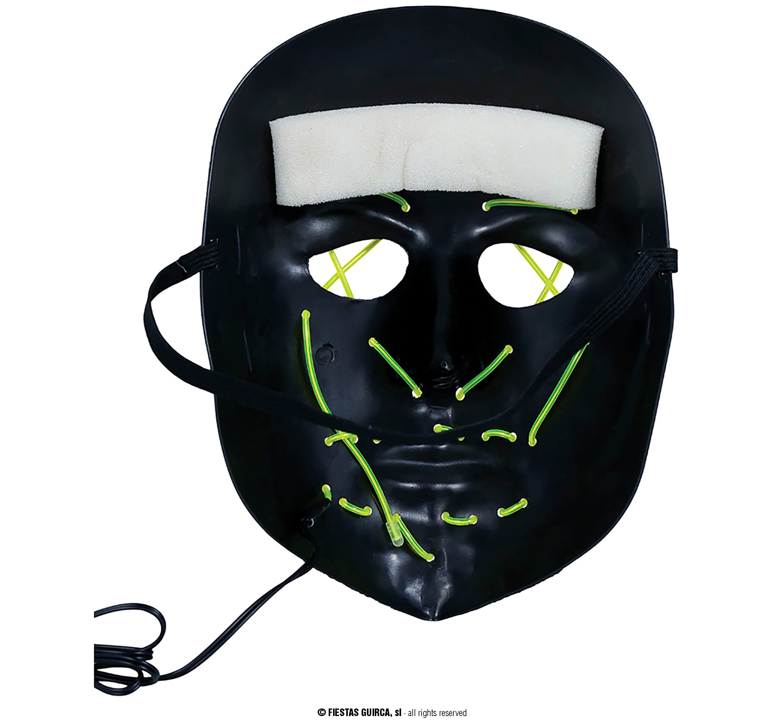 Sort maske med lys, PVC