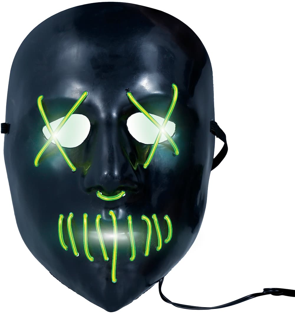 Sort maske med lys, PVC