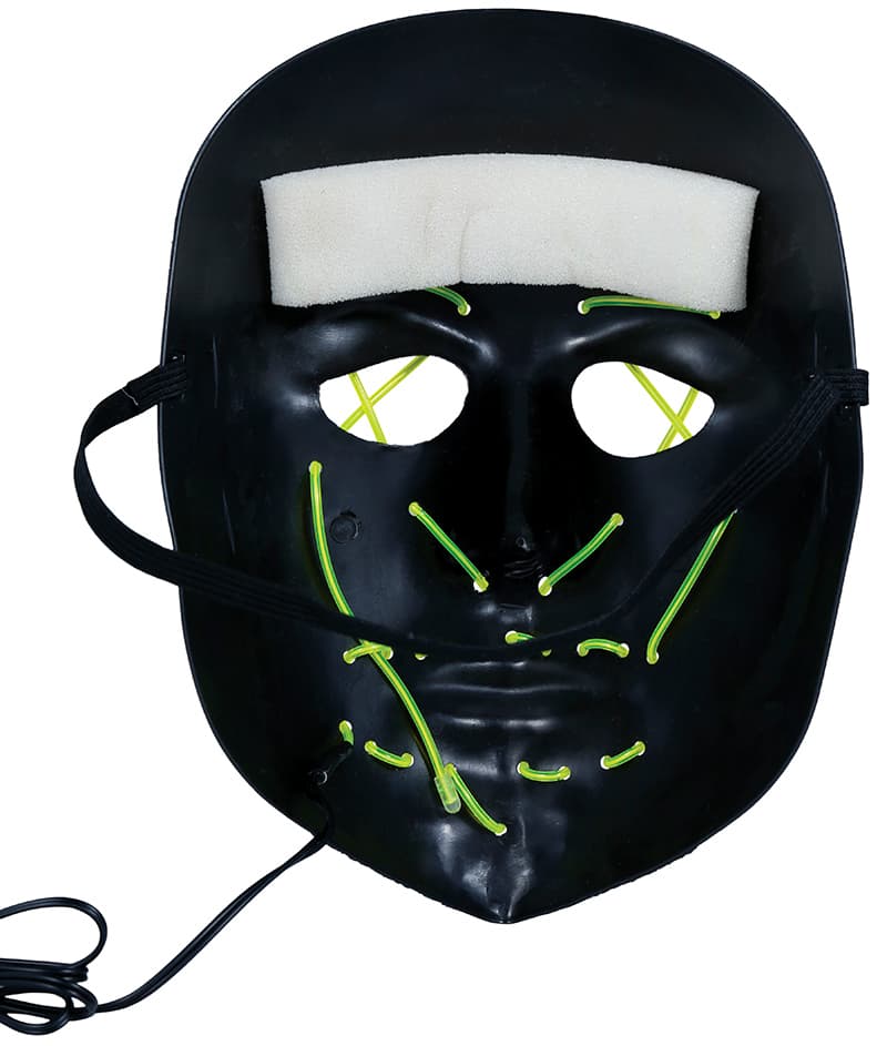 Sort maske med lys, PVC
