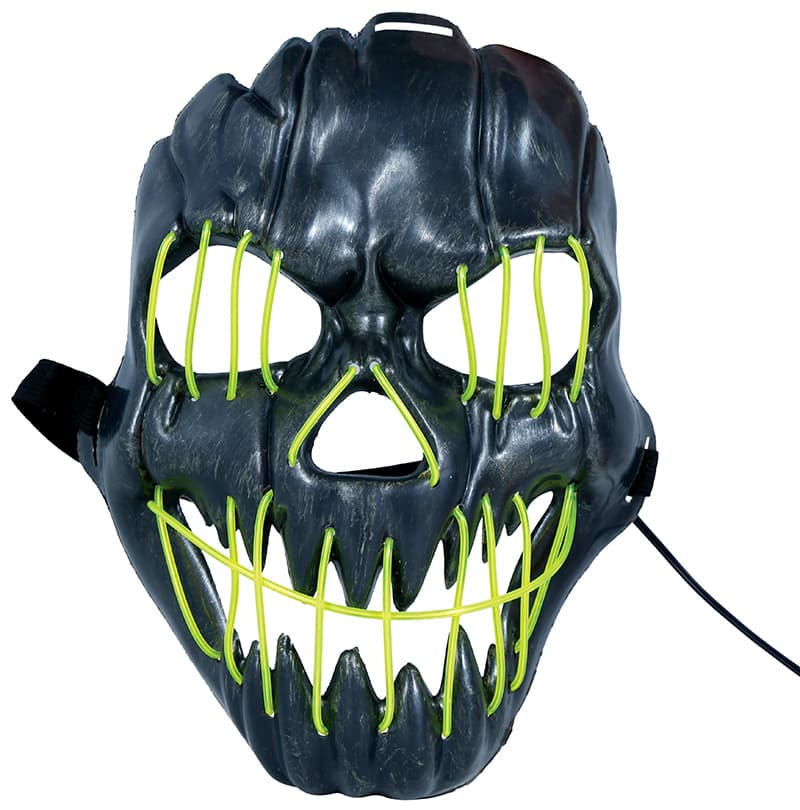 Sort smilende maske med lys, PVC