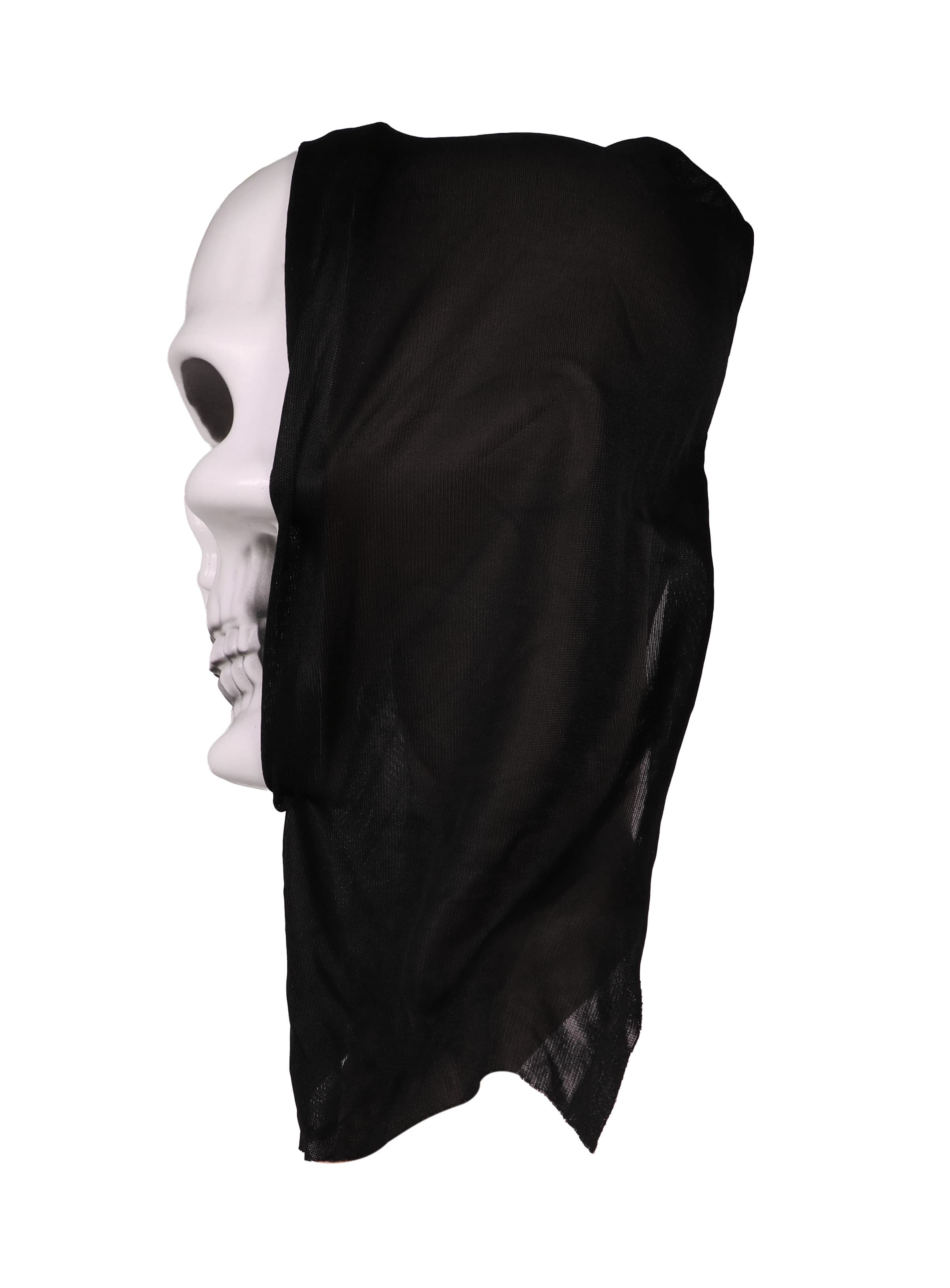 Dødningehovedmaske med hætte, PVC