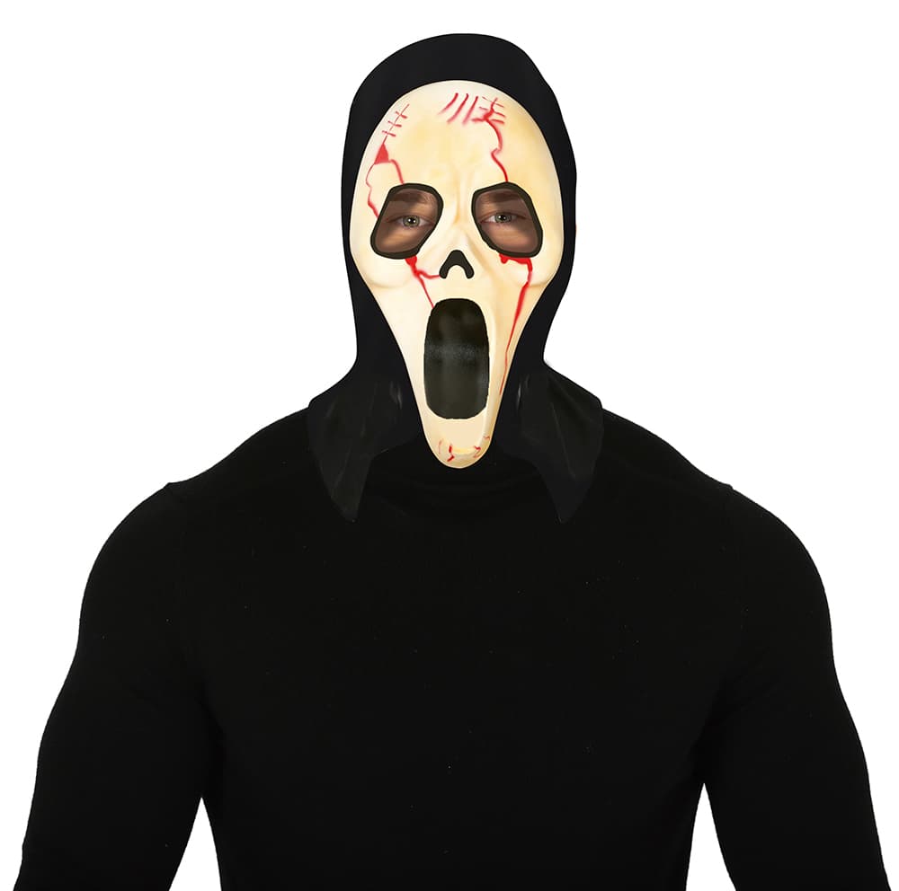 Blodig mordermaske med hætte, PVC