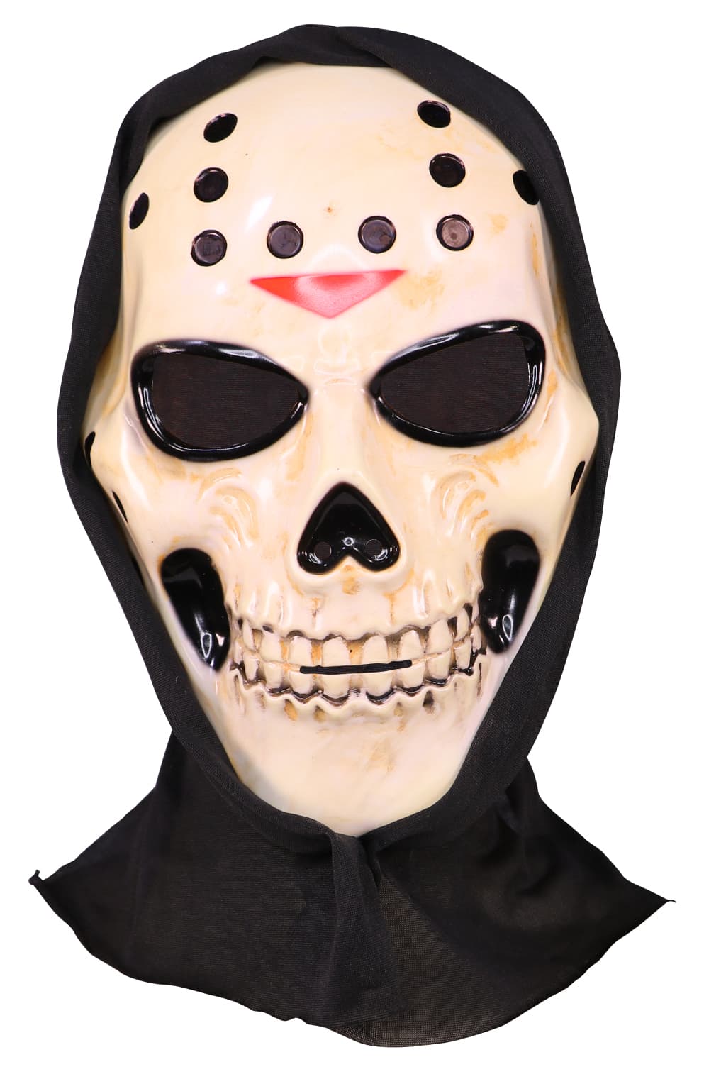 Hockeymaske med kranie og hætte, PVC