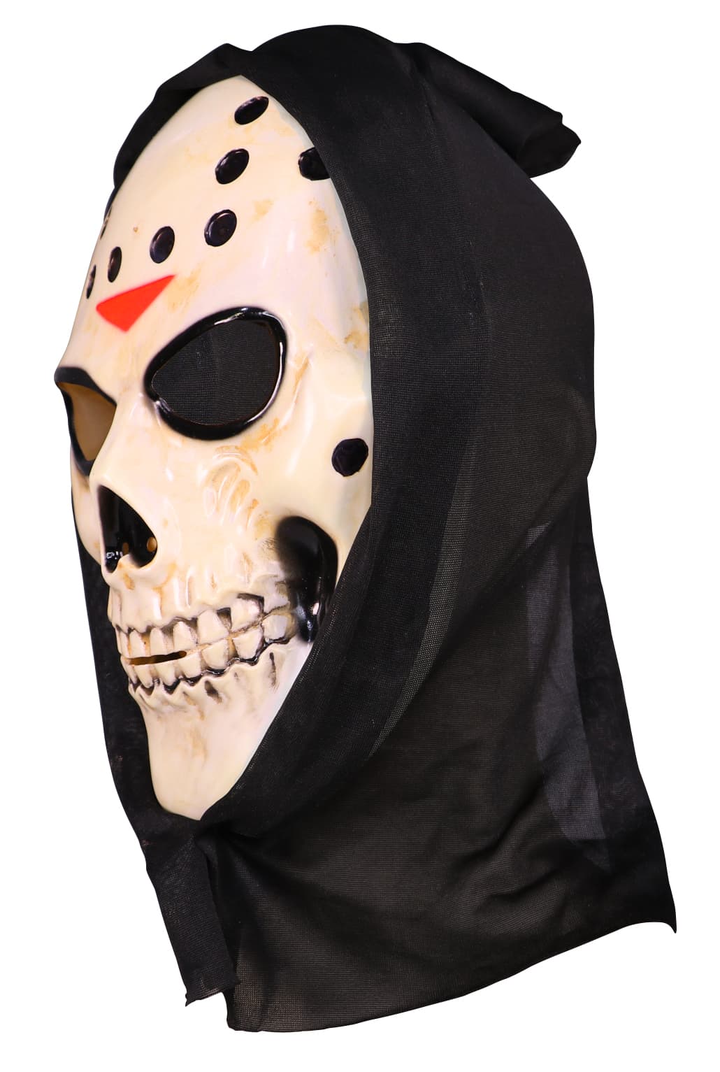 Hockeymaske med kranie og hætte, PVC