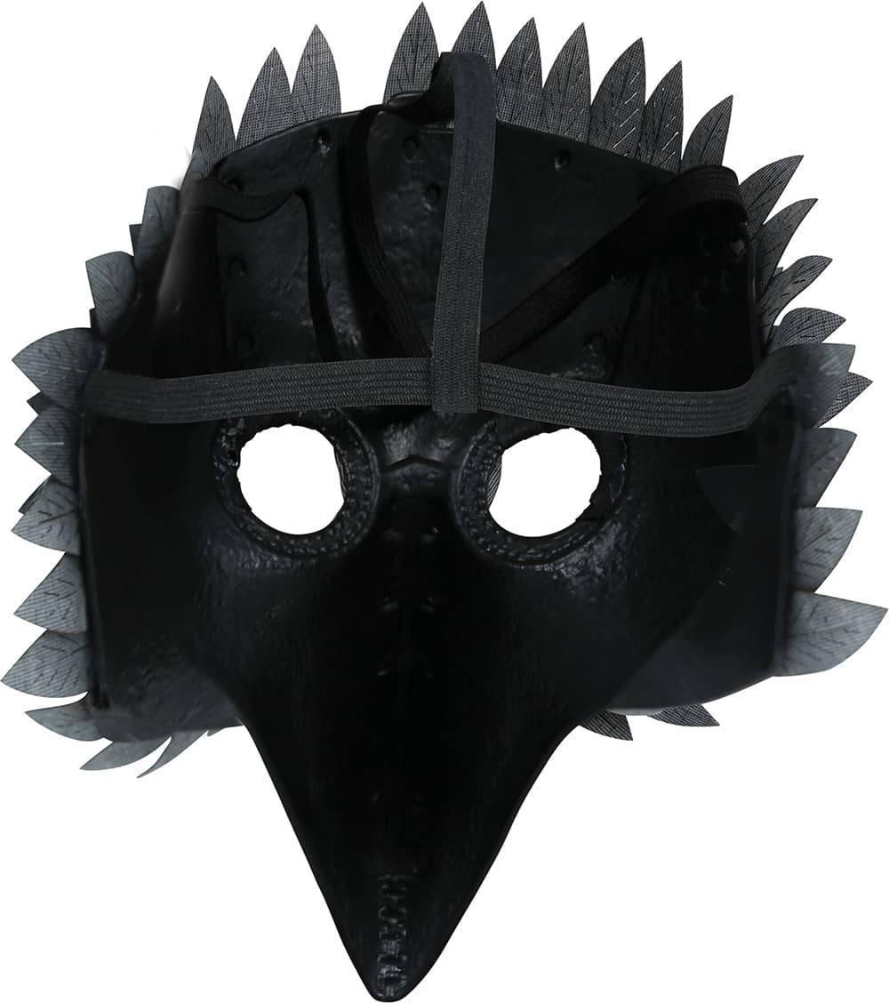 Sort maske med fjer, PVC