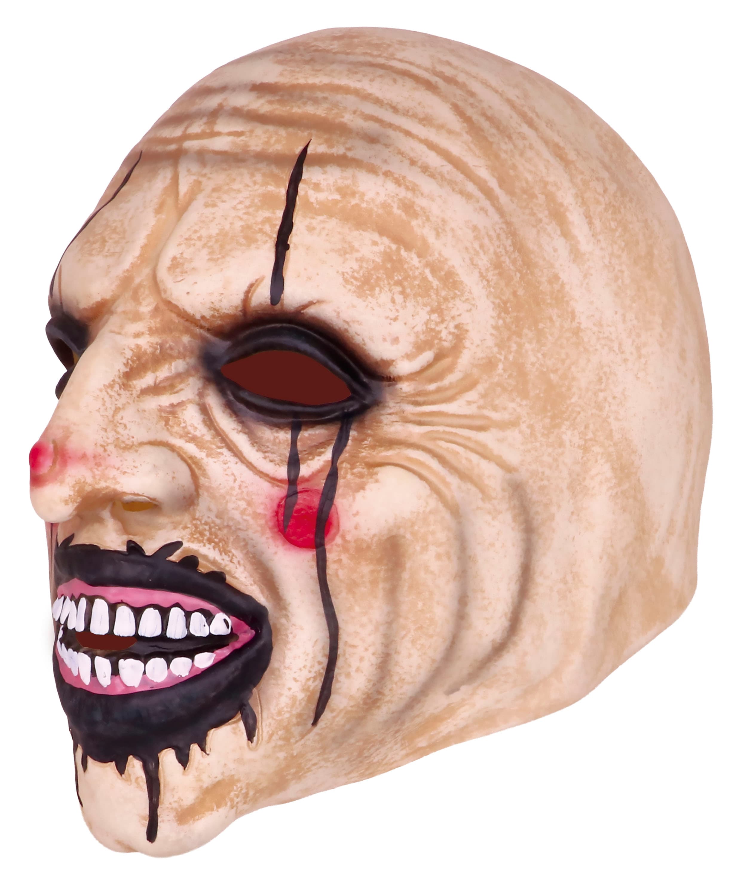 Klovnemaske, latex, ca. 25,2 cm
