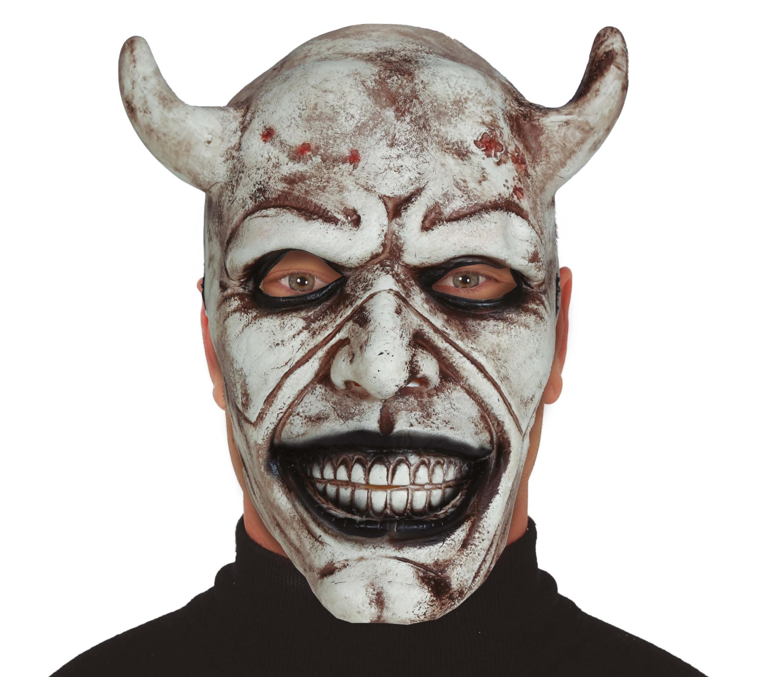Hvid djævlemaske, latex