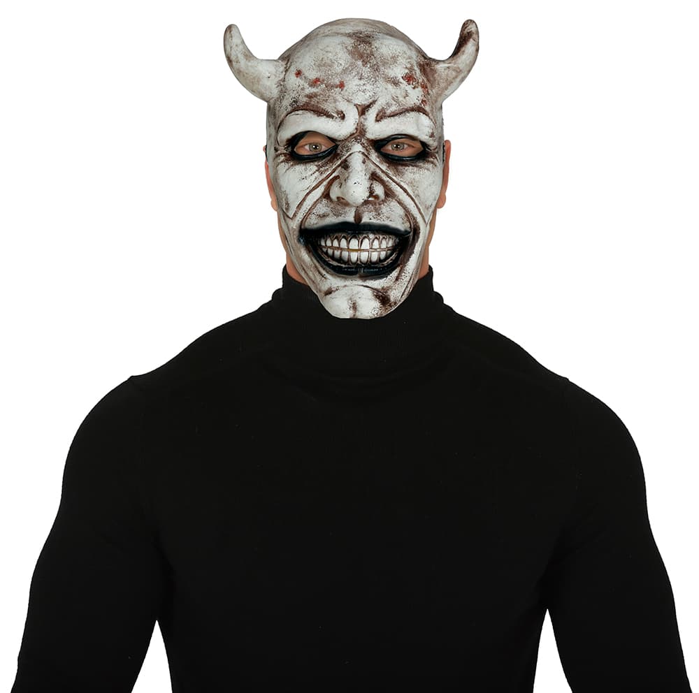 Hvid djævlemaske, latex