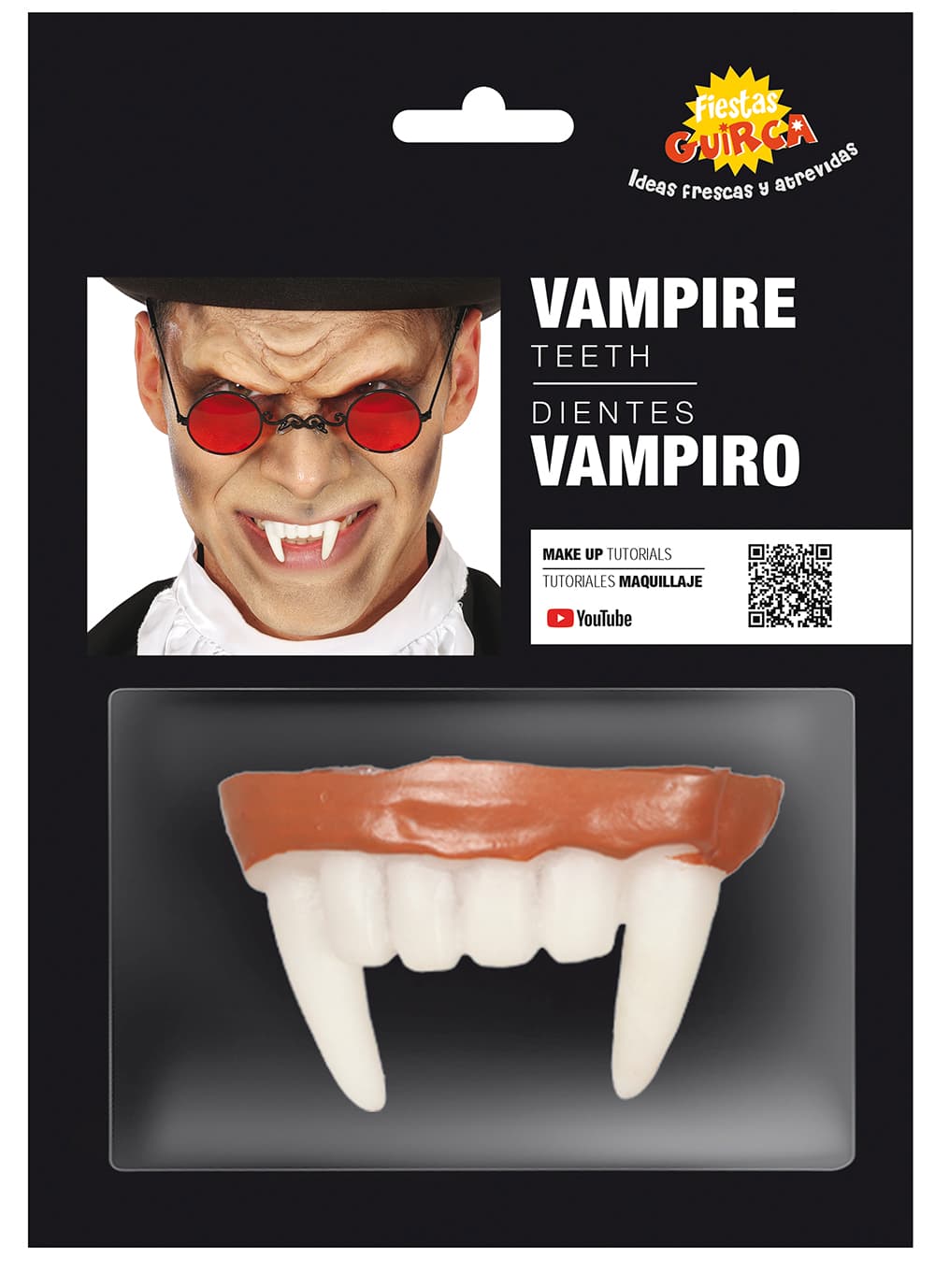 Vampyrhugtænder, hvid og beige, model 20906