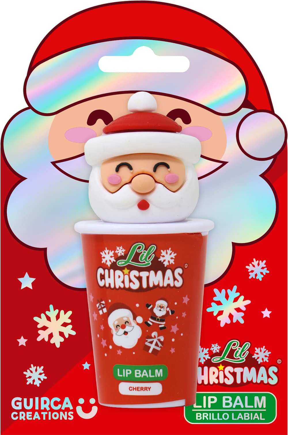 Lil Xmas læbepomade til børn, assorterede motiver, grøn, blå og rød