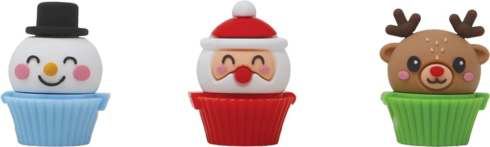 Lil Xmas læbepomade til børn, assorterede motiver, lyserød, rød og lilla