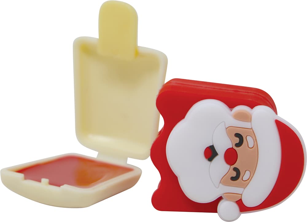 Lil Xmas læbepomade formet som is, julemand, jordbær, til børn