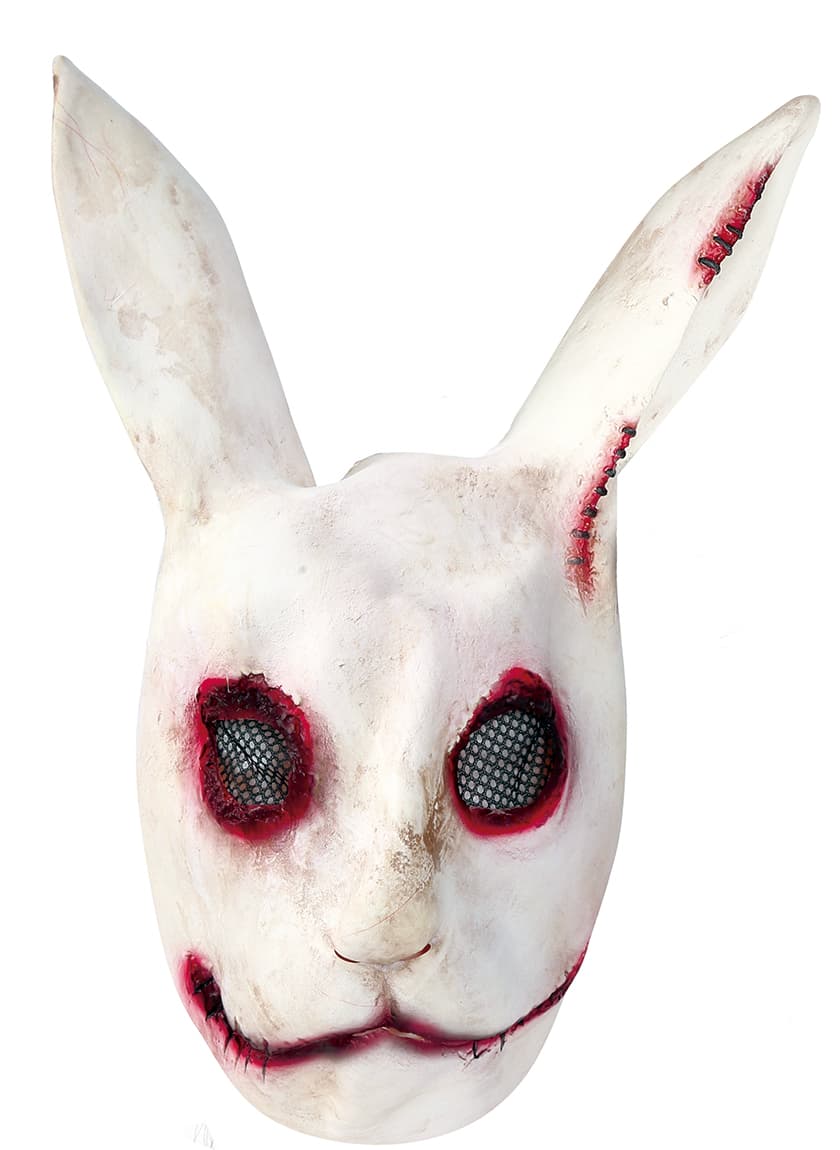 Uhyggelig kaninmaske i latex