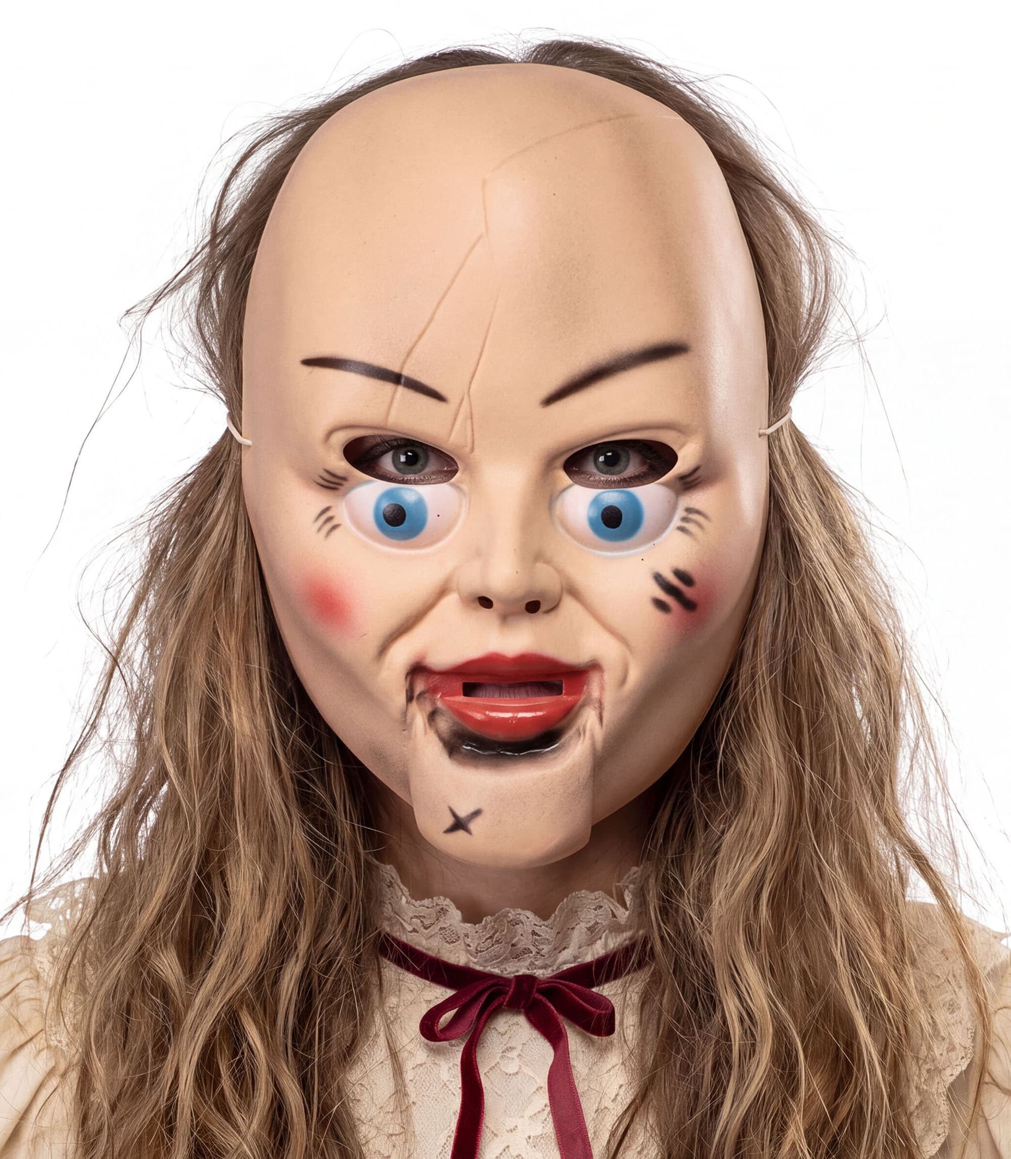Uhyggelig dukkemaske i PVC