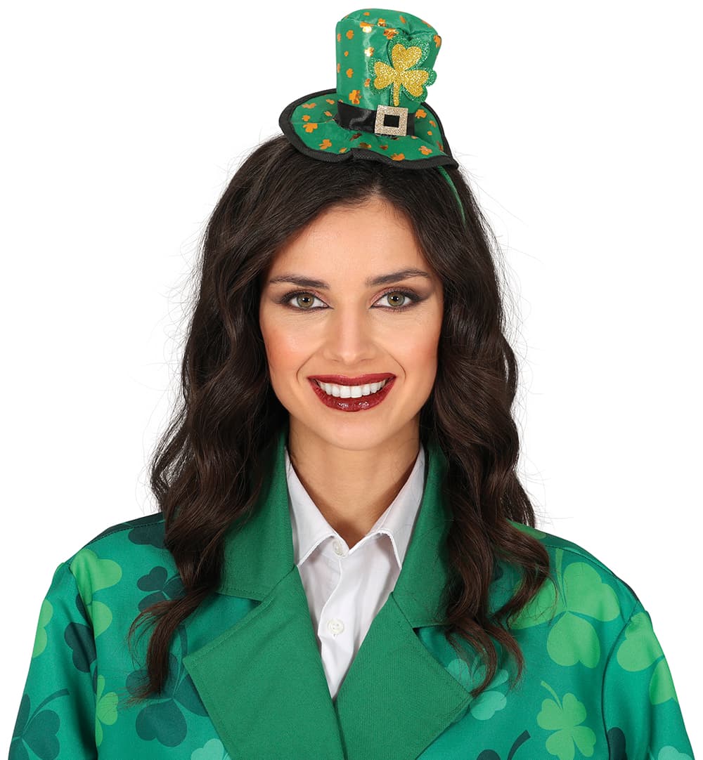 Hårbøjle med St. Patrick's-hat til voksne