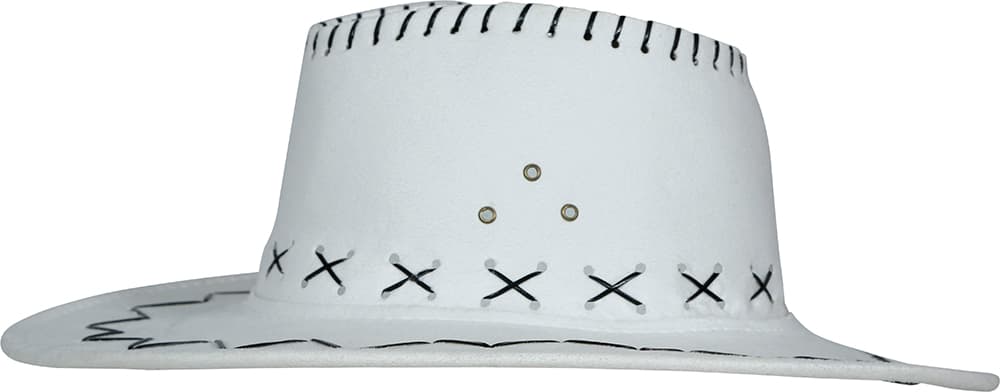 Hvid cowboyhat i ruskindslook til voksne