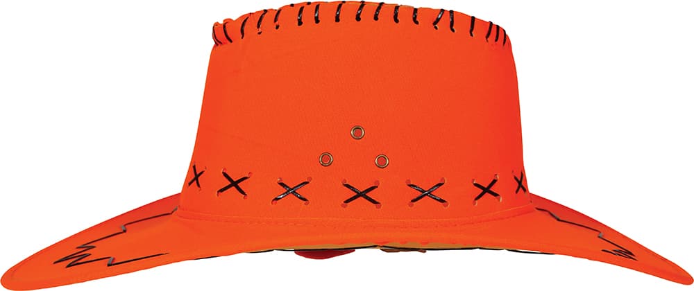 Orange cowboyhat i ruskindslook, til voksne
