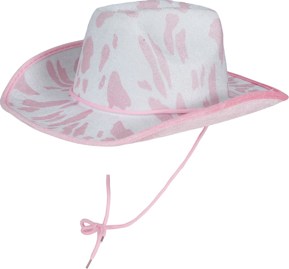 Hvid og lyserød cowboyhat til voksne