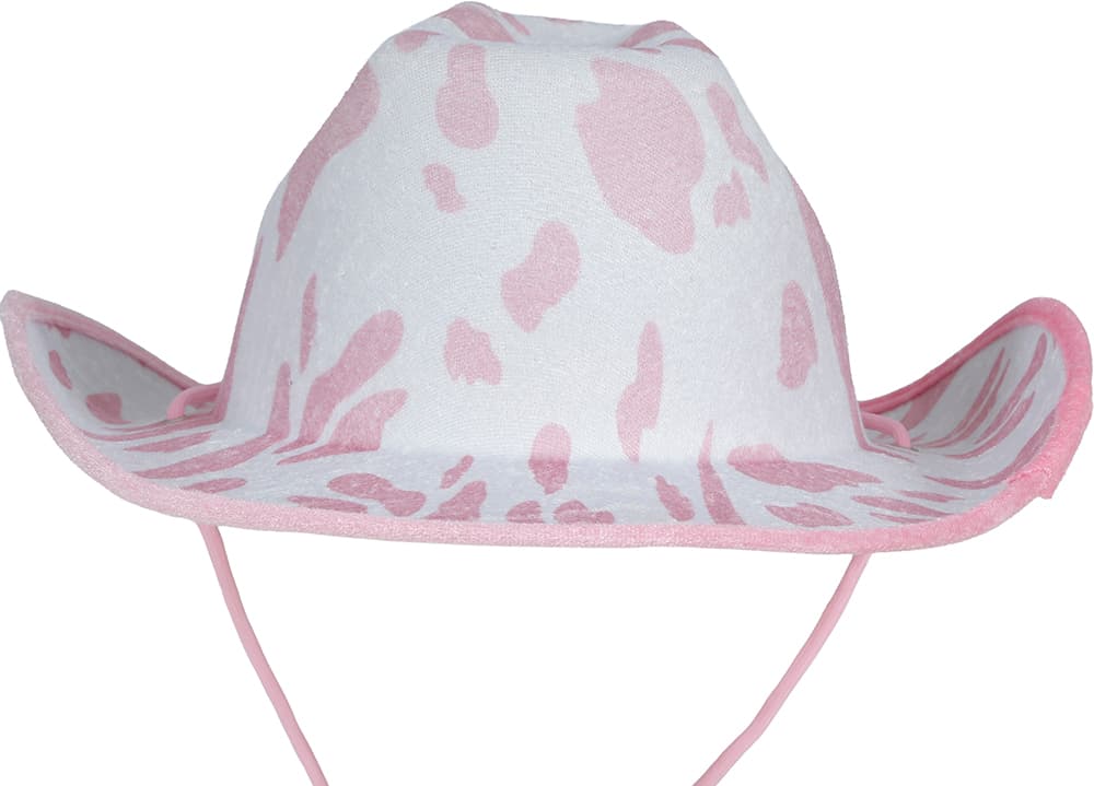 Hvid og lyserød cowboyhat til voksne