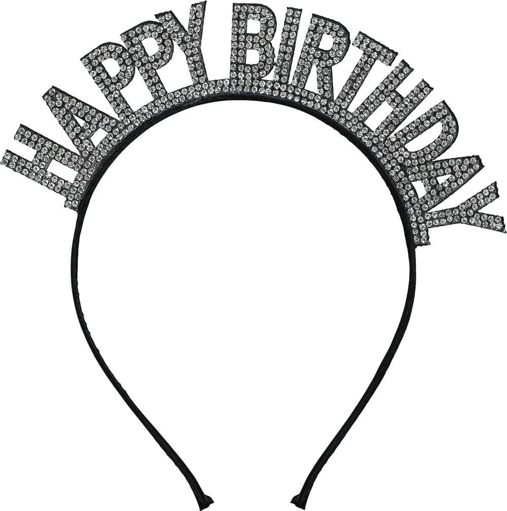 Sølvhårbøjle "Happy Birthday"