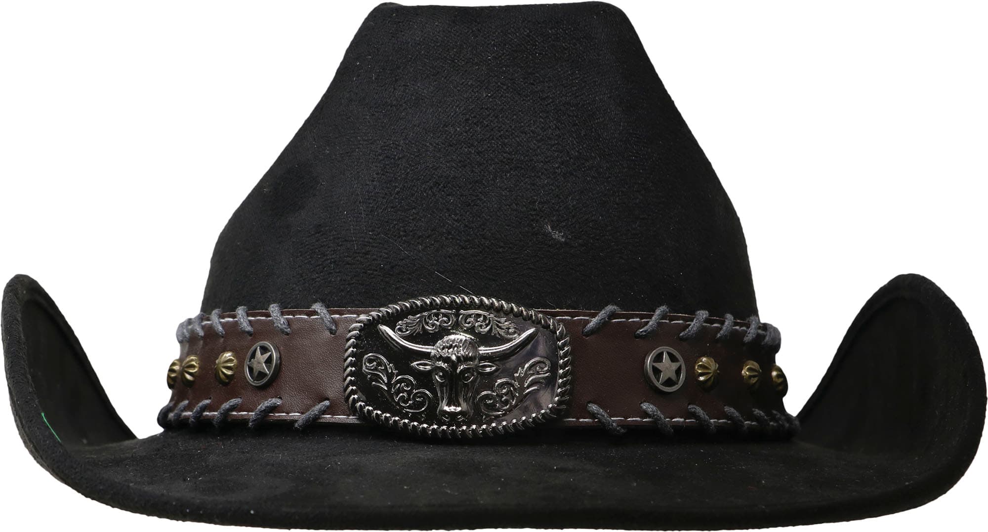 Cowboyhat i filt med spænde, sort