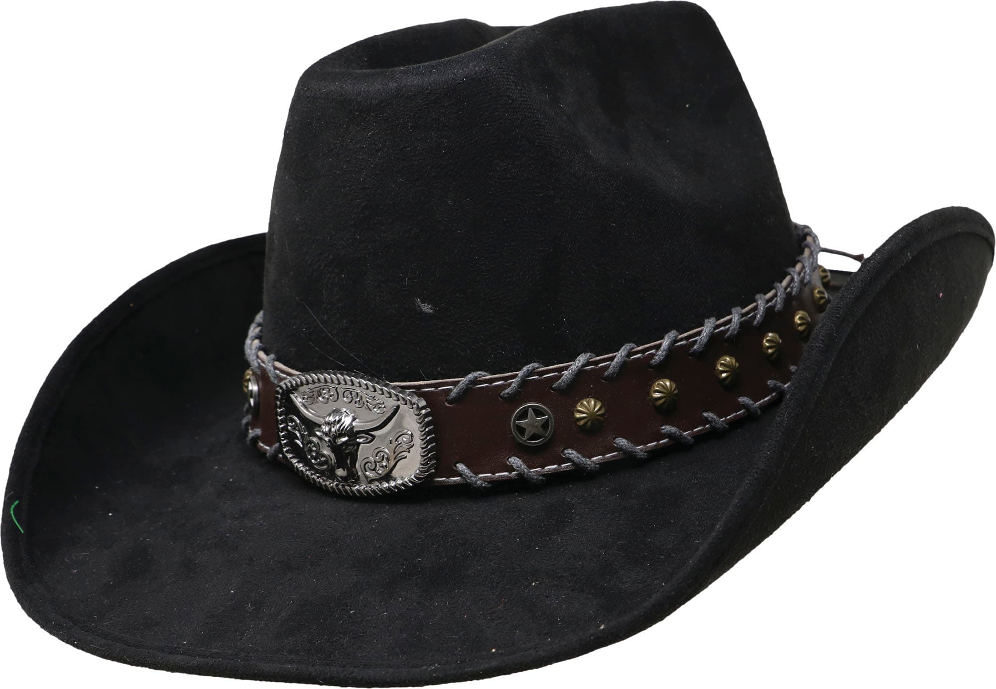 Cowboyhat i filt med spænde, sort