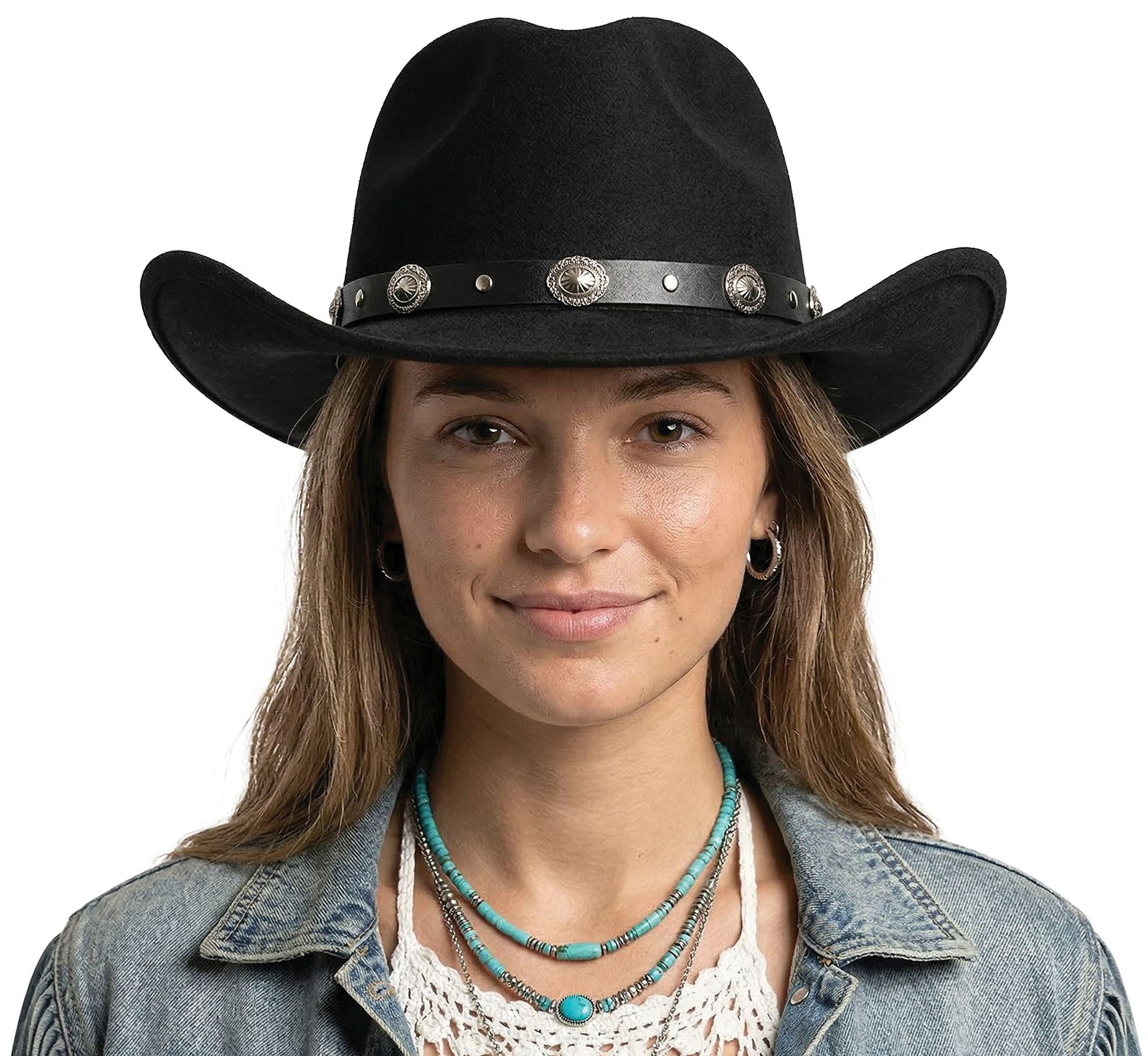 Cowboyhat i filt, sort