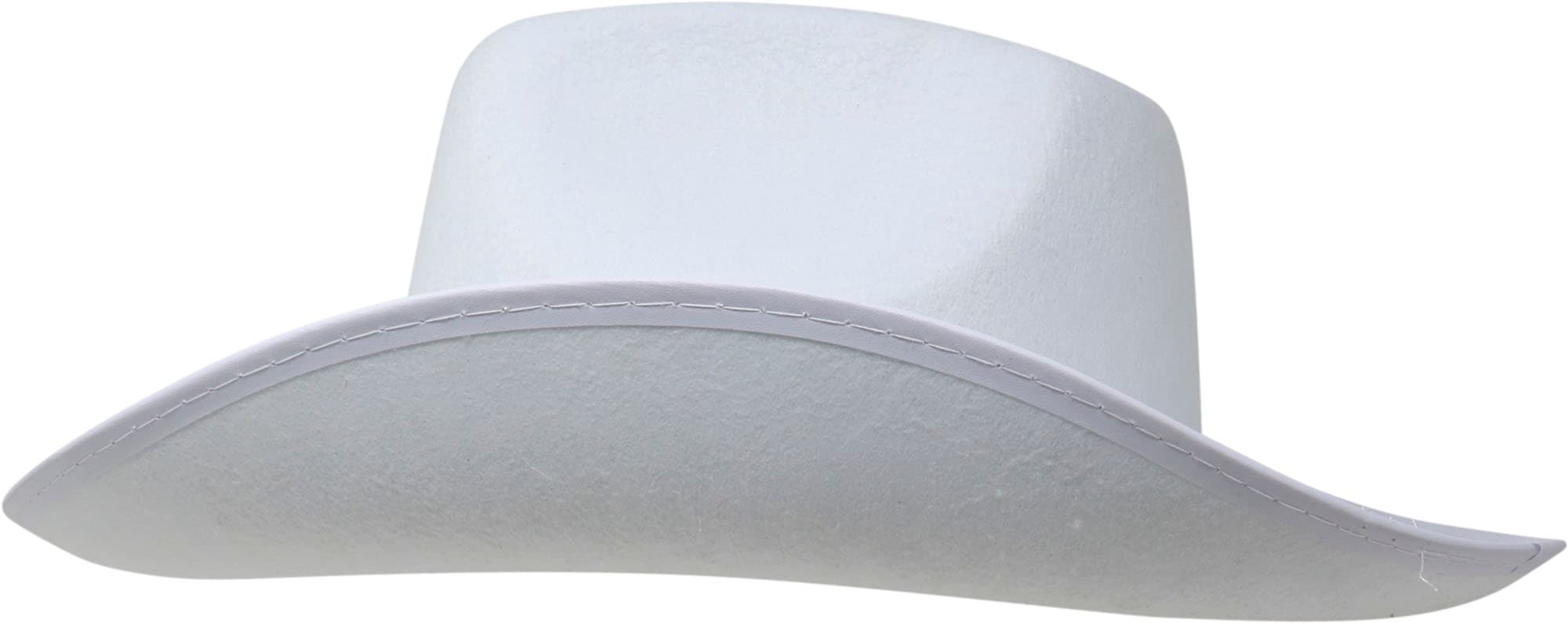 Cowboyhat i filt med rhinsten, hvid