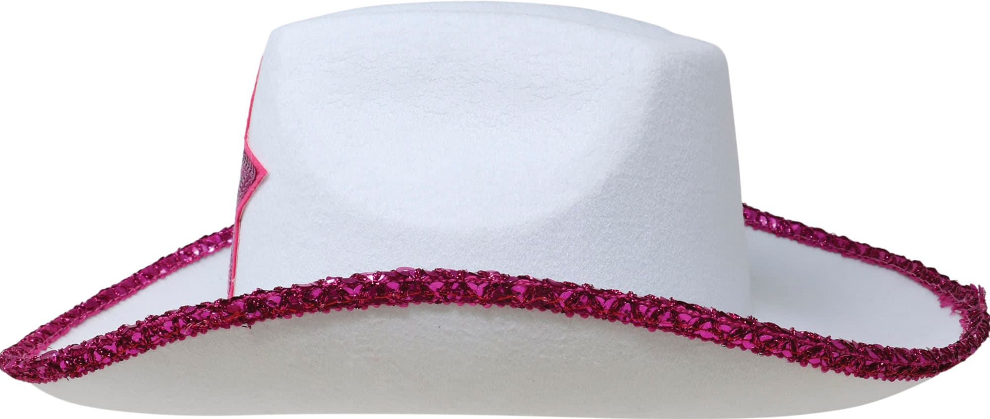 Cowboyhat i filt med stjerne, hvid