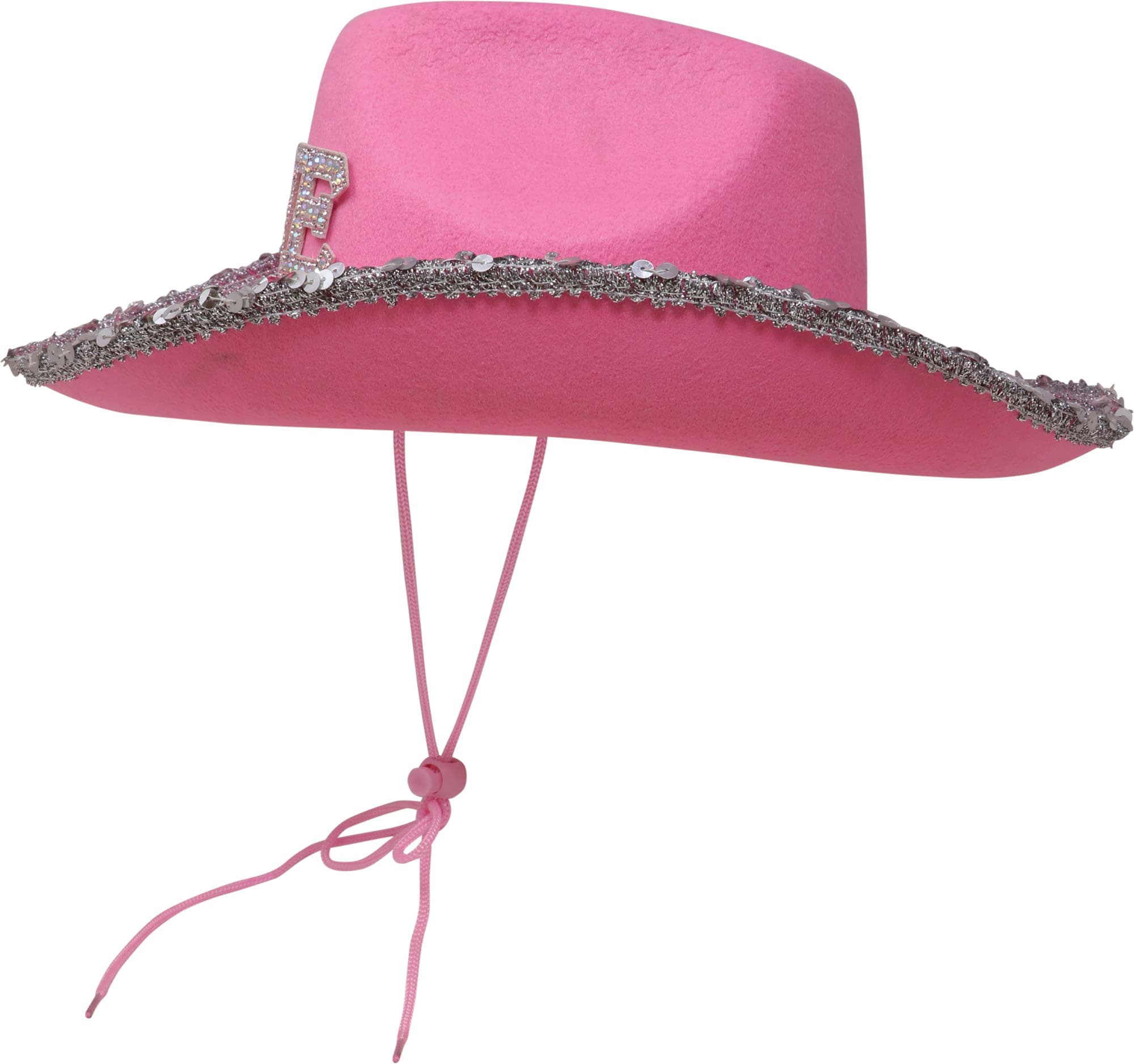 Cowboyhat "Love" i filt, lyserød