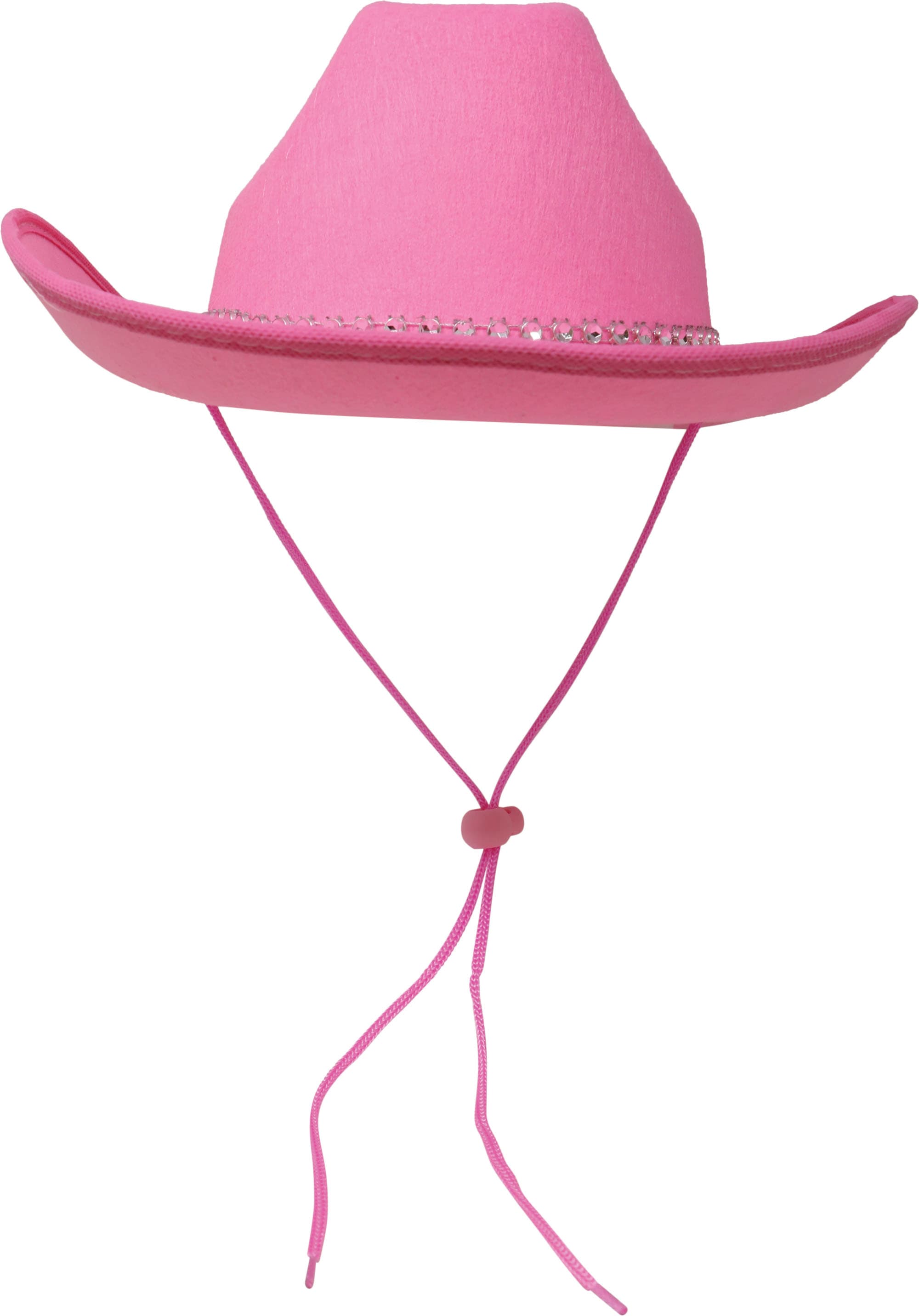 Cowboyhat i filt med rhinsten, lyserød