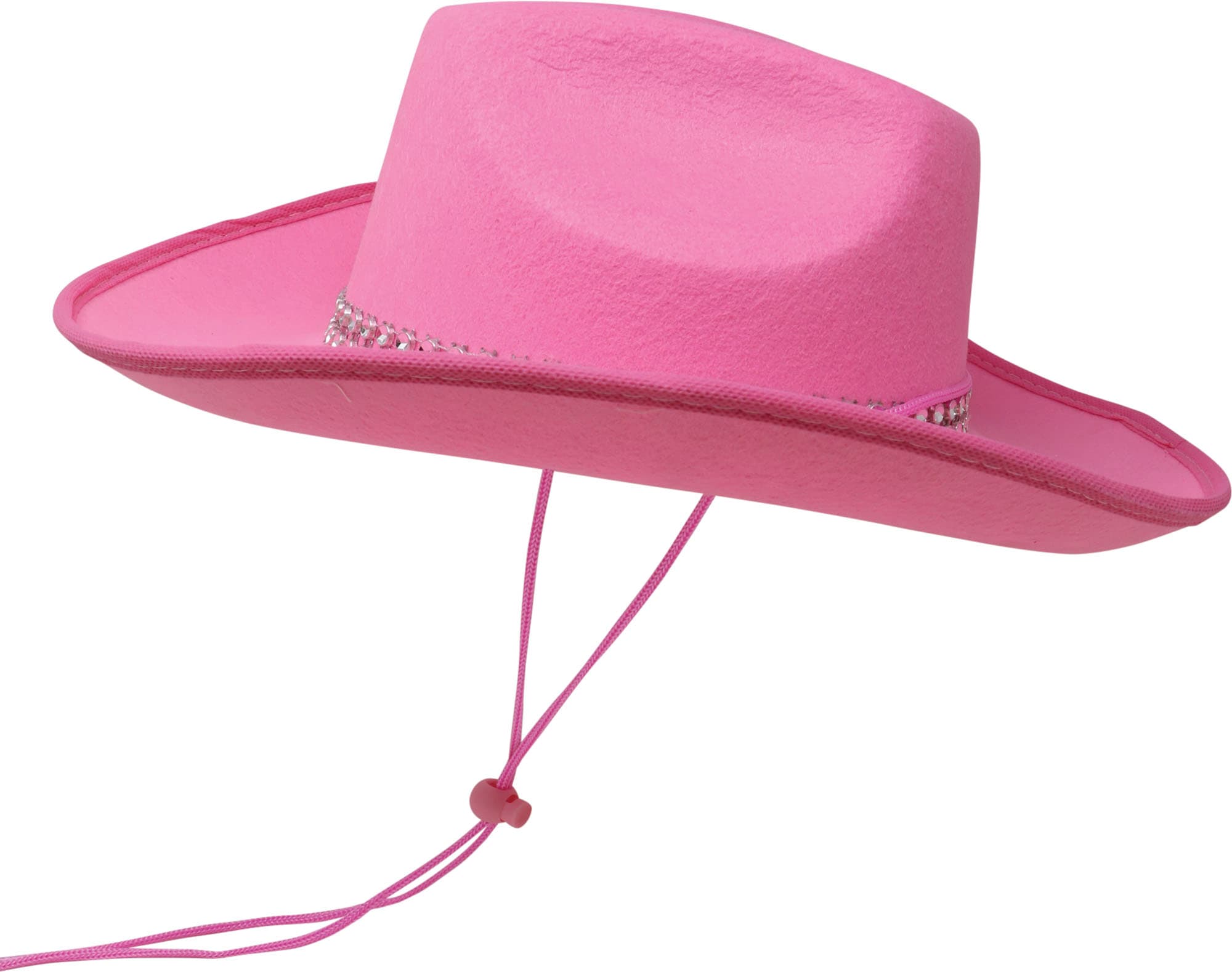 Cowboyhat i filt med rhinsten, lyserød