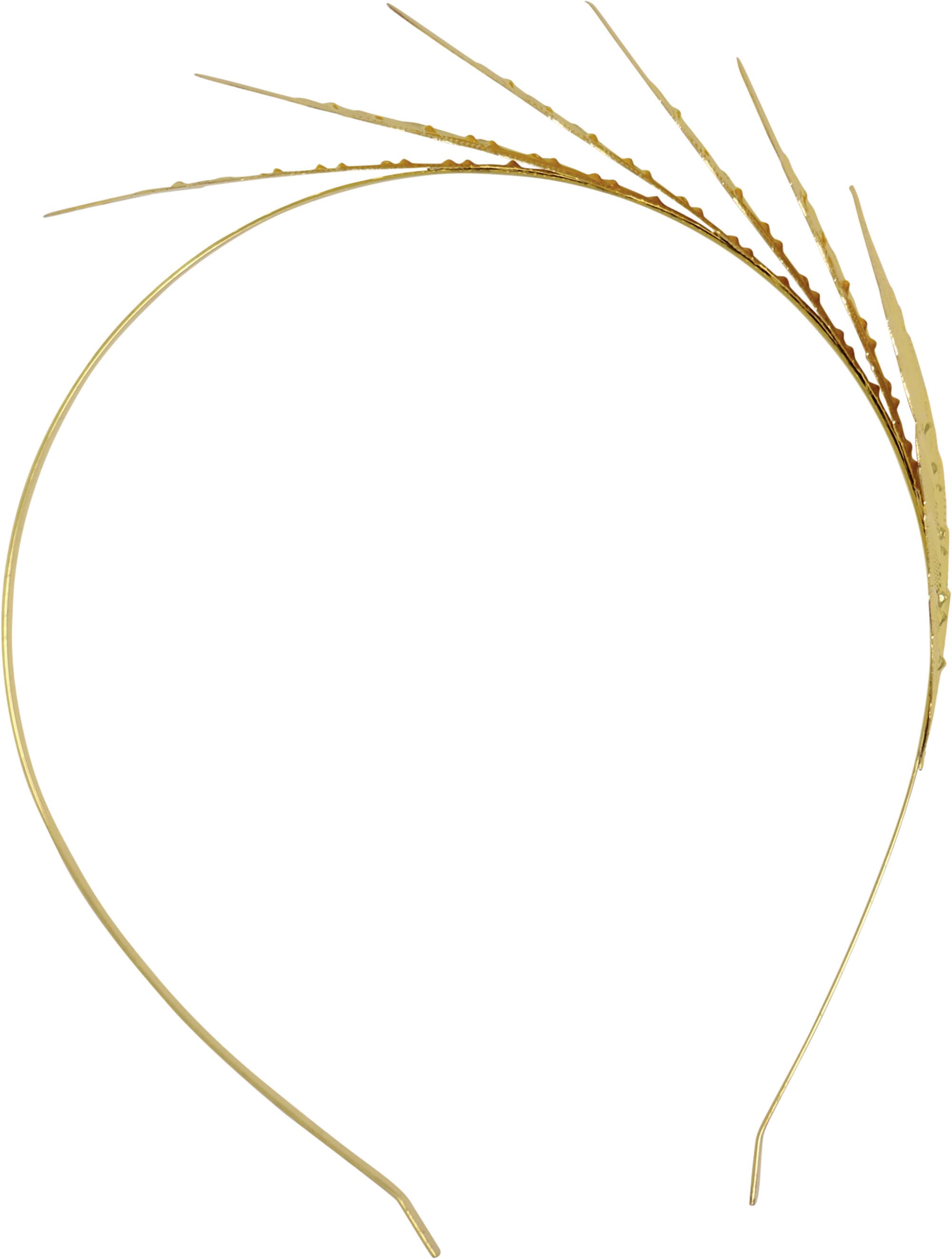 Metallisk diadem med blade, guld