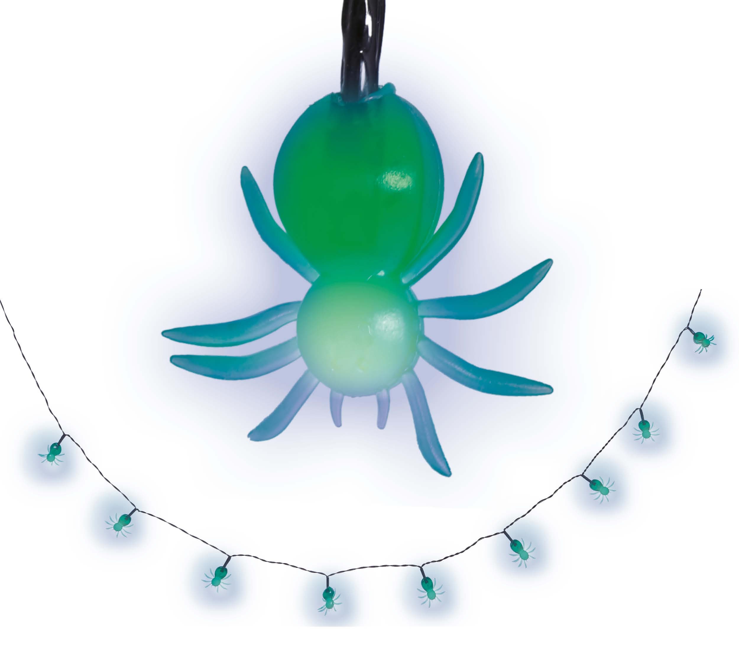 LED-guirlande med 10 edderkopper, batteridrevet