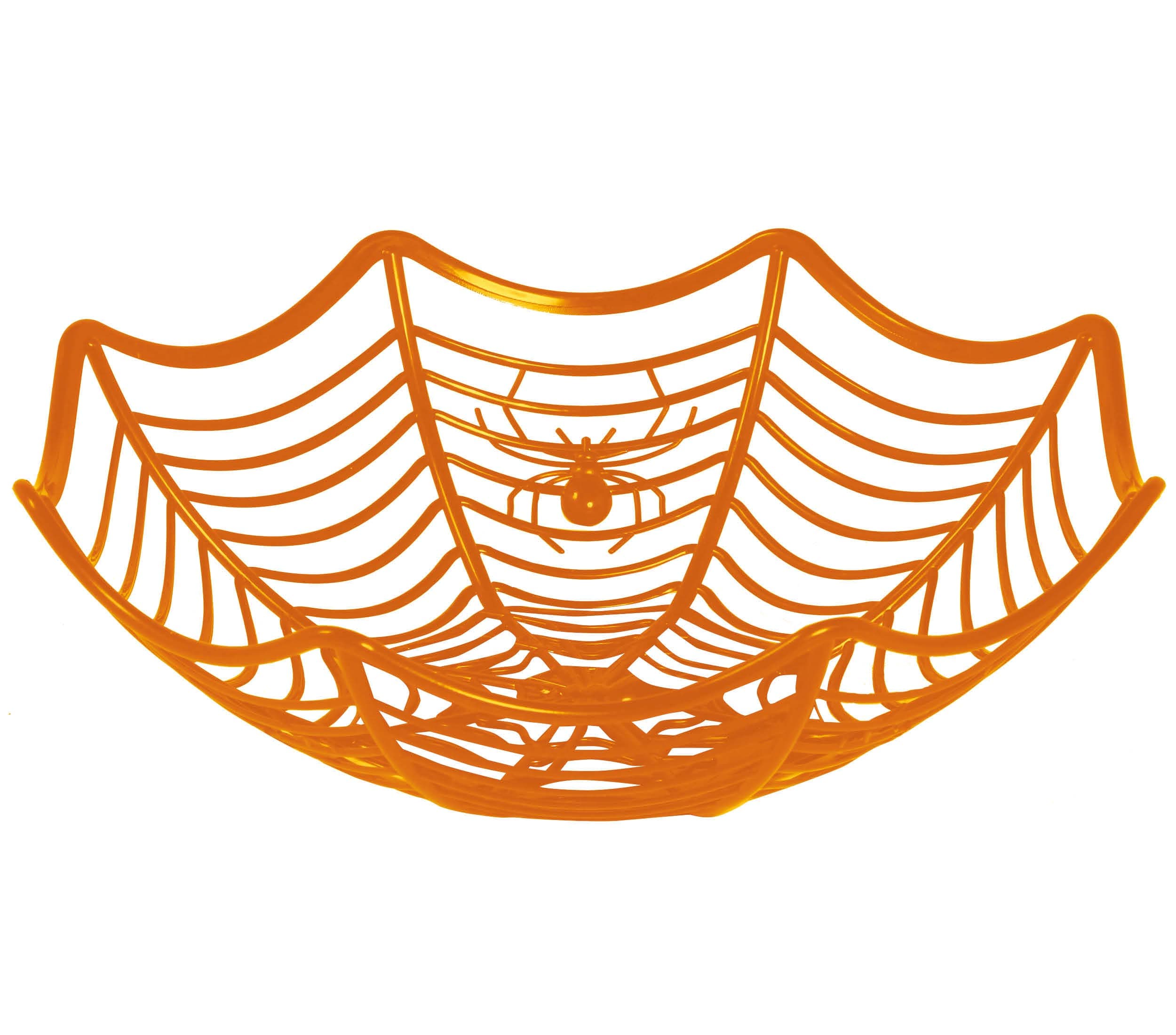 Orange bakke med spindelvæv 28 × 8 cm