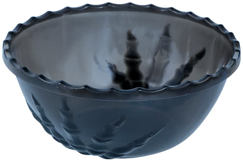 Sort skål med skelethånd, 14 × 33 cm
