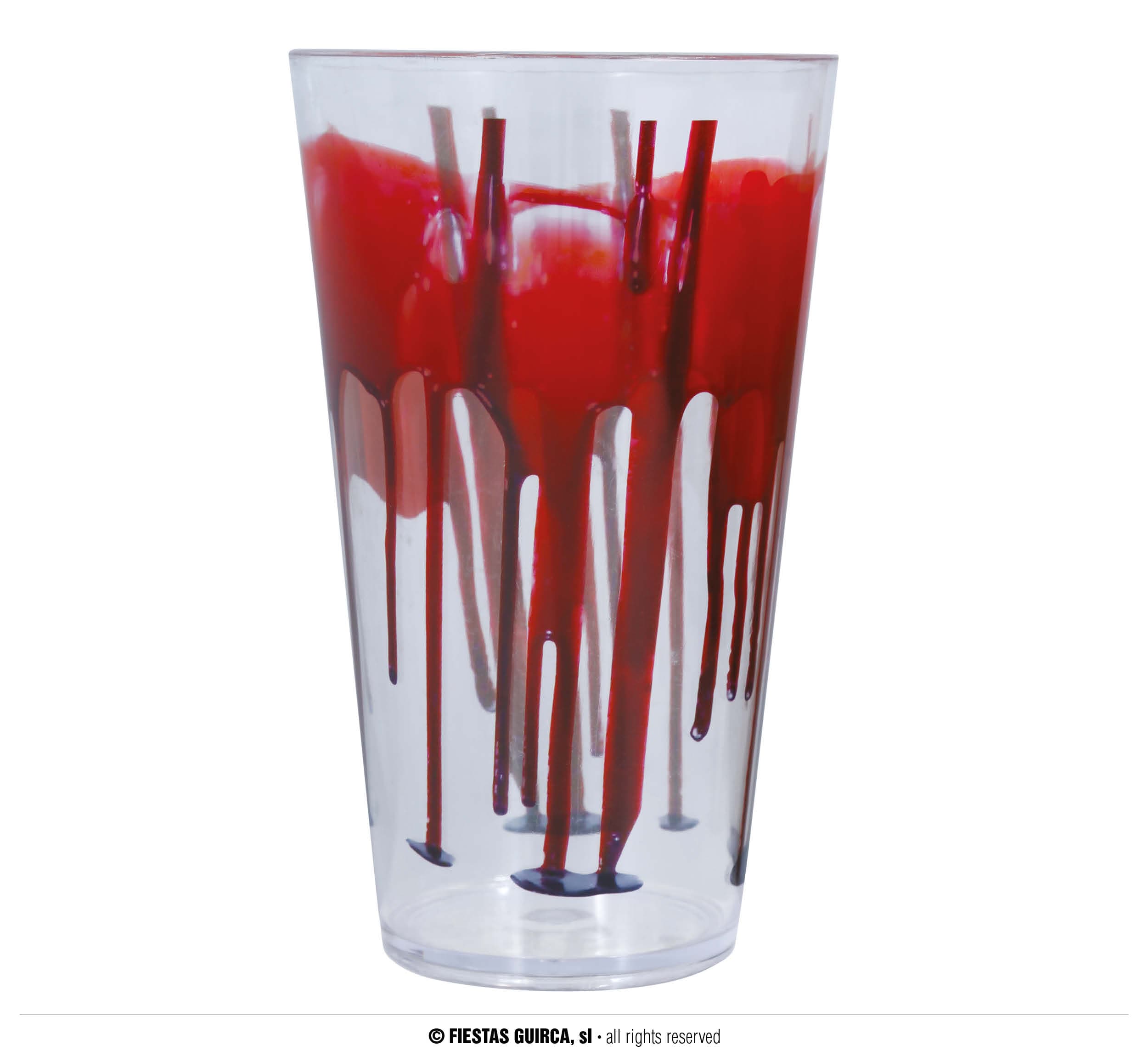 Gennemsigtigt glas med blod, 15 cm