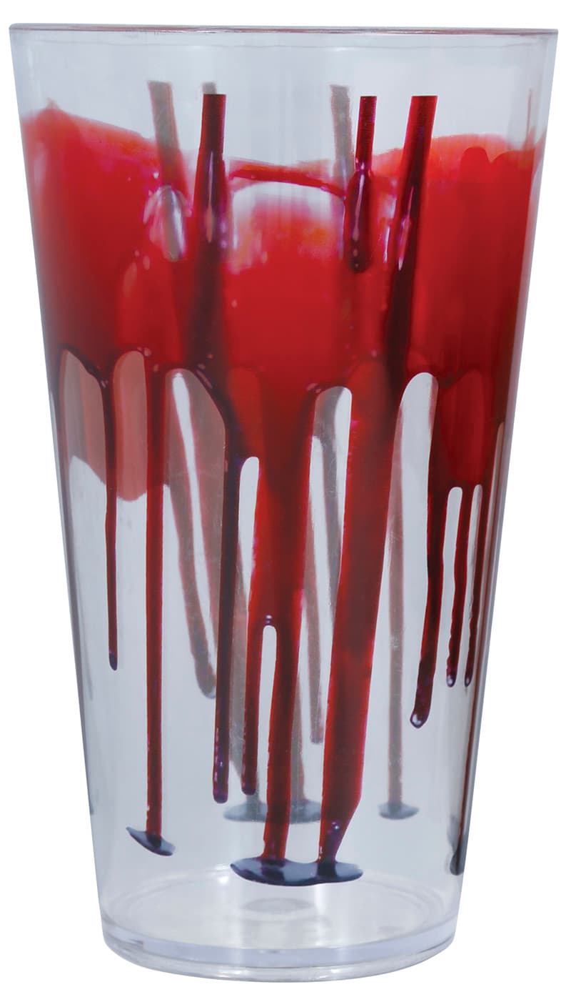 Gennemsigtigt glas med blod, 15 cm