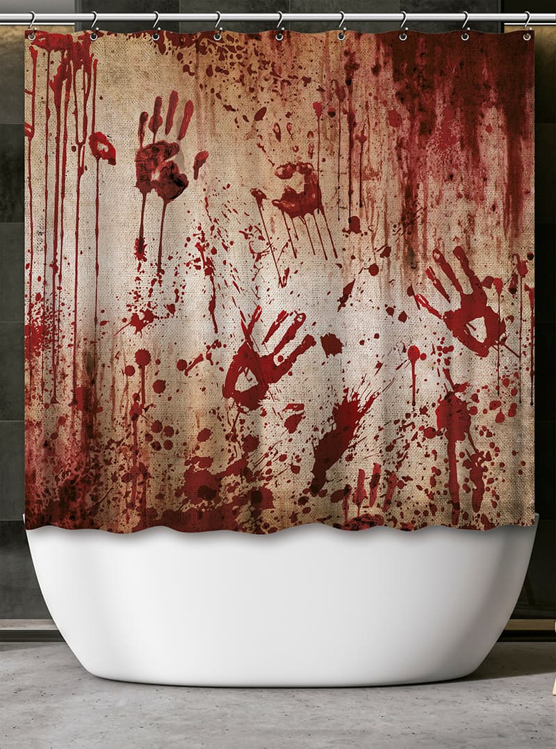 Blodigt badeforhæng, 200 × 180 cm