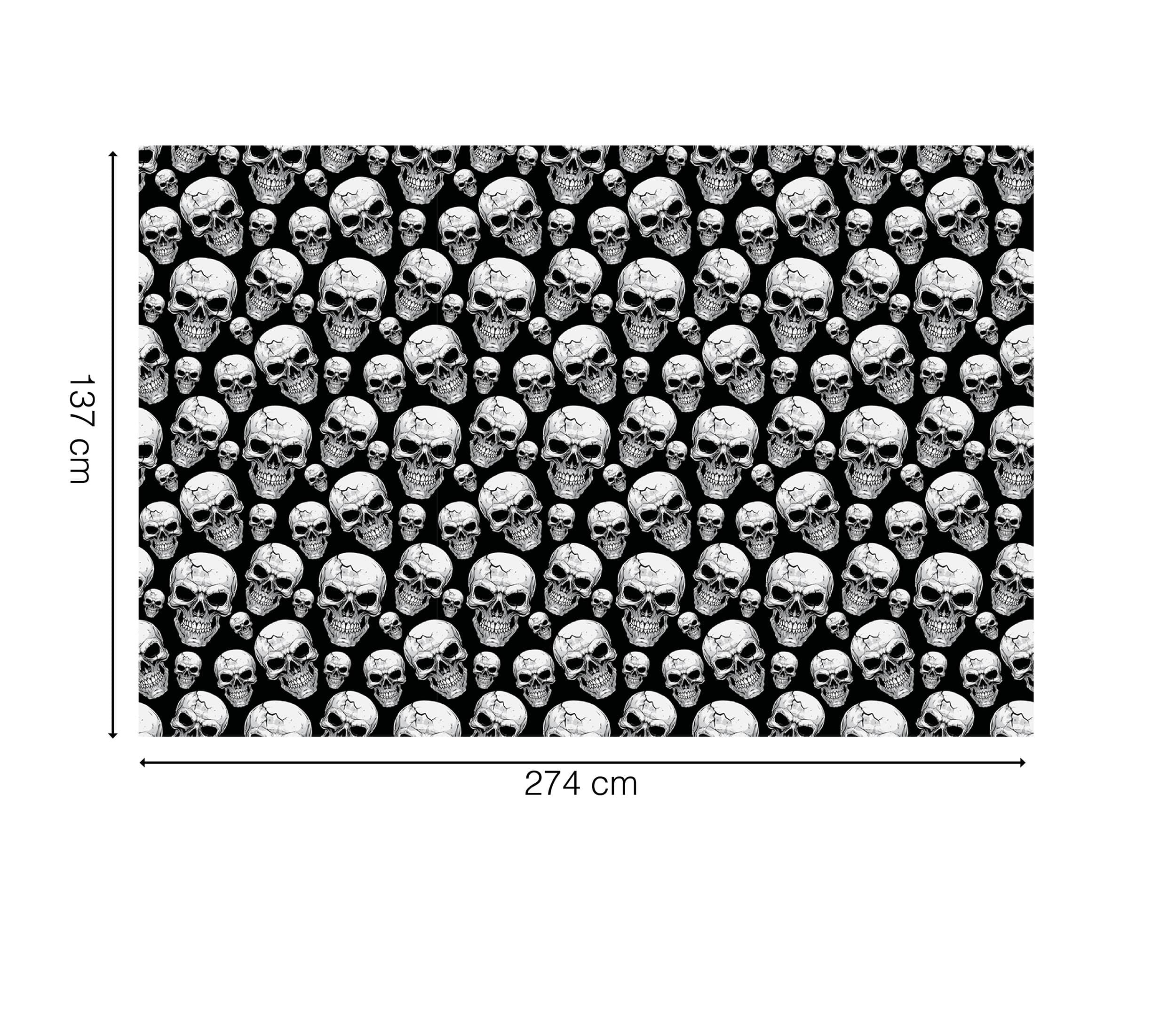 Dug med kranier 137 × 274 cm