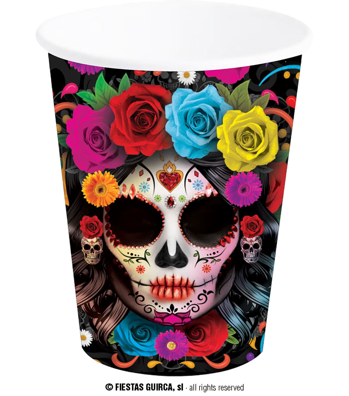 Pose med 6 De Dødes Dag-bægre, 240 ml, 9 cm