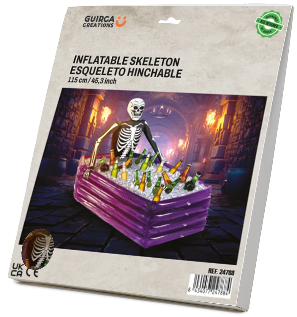 Oppustelig skeletkiste-køler, 100 × 35 cm
