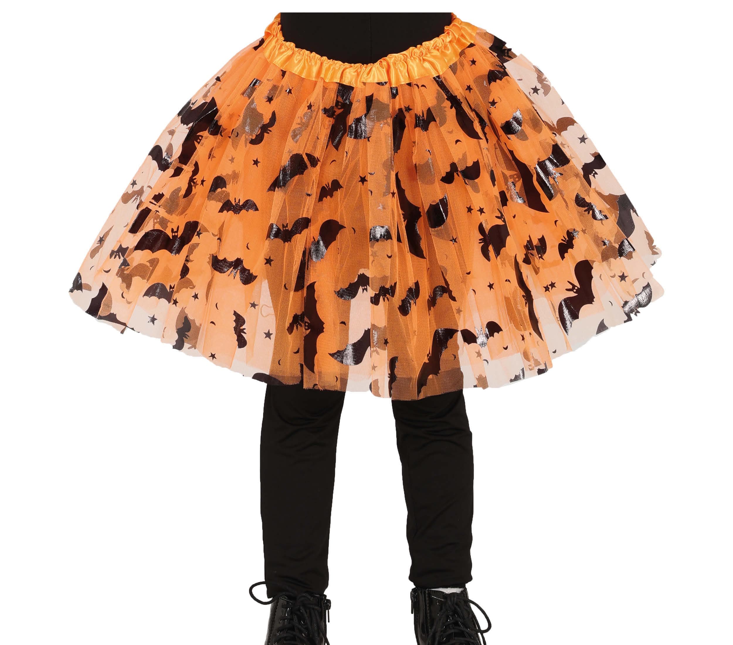 Dekoreret orange halloweentutu, 30 cm