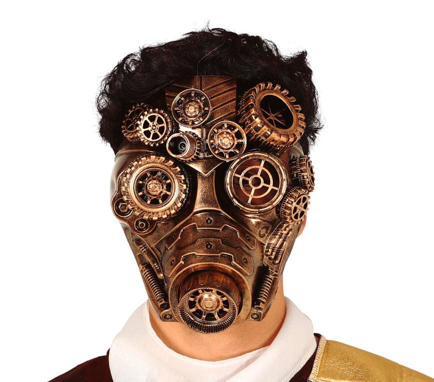 Steampunk-maske i guld