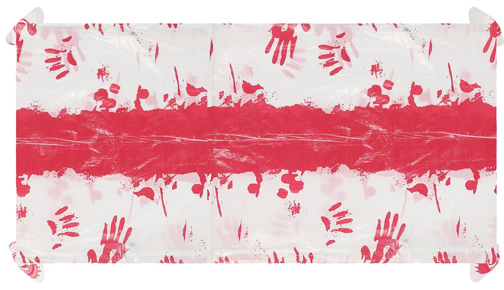 Plastikdug med blod 137 × 277 cm