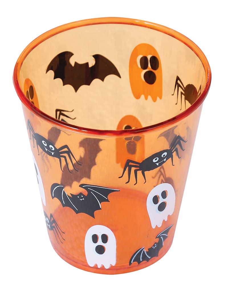 Orange halloween-glas, 10 cm